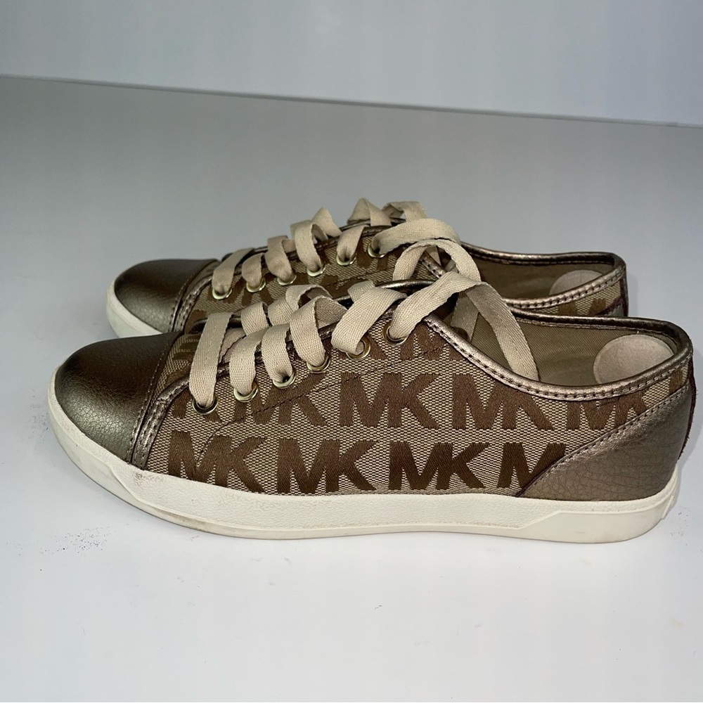 Michael Kors City Sneaker Signature Jacquard Bronze 7 - Picture 8 of 17